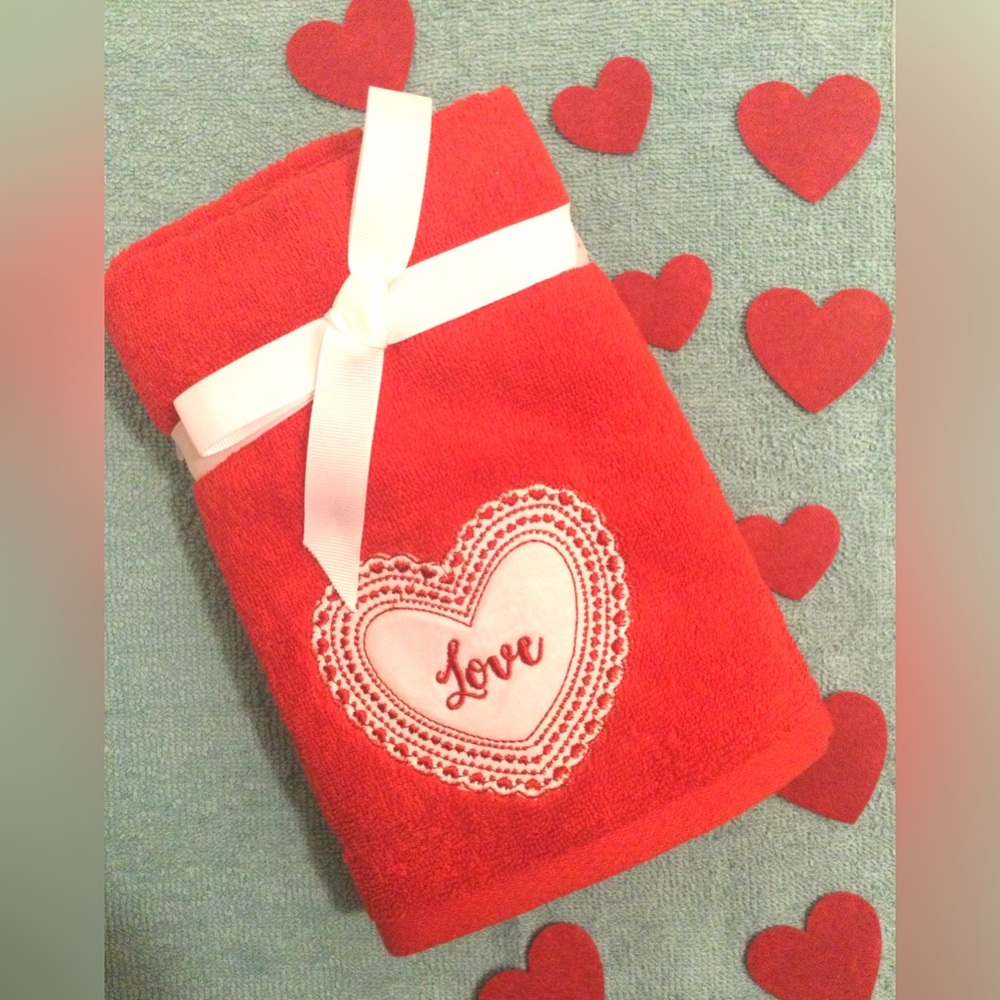 Red Valentine Hand Towel Bundle - Picture 1 of 5